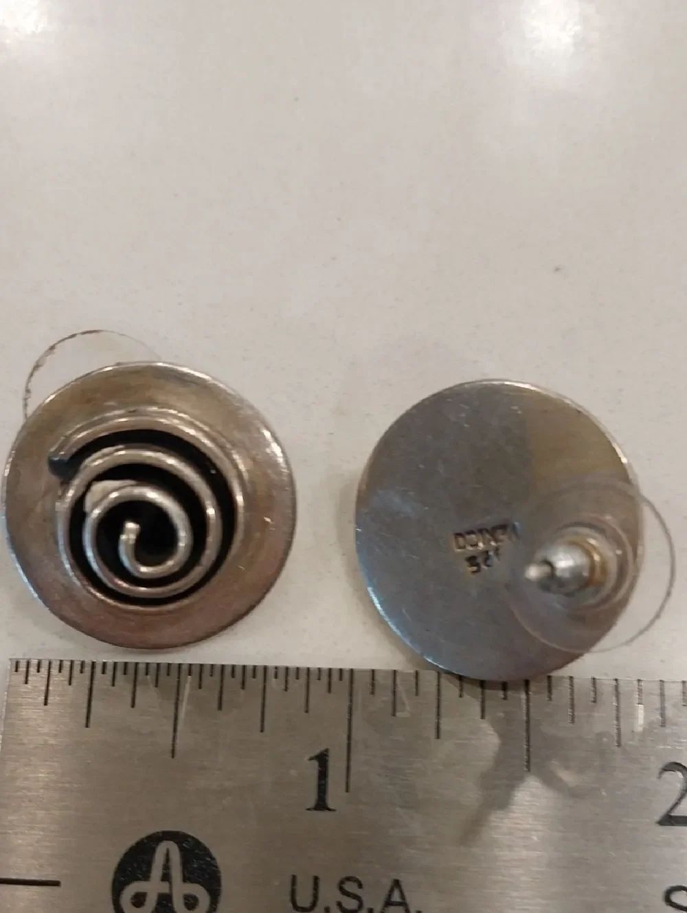 Taxco STERLING Silver Spiral Post Earrings..EUC